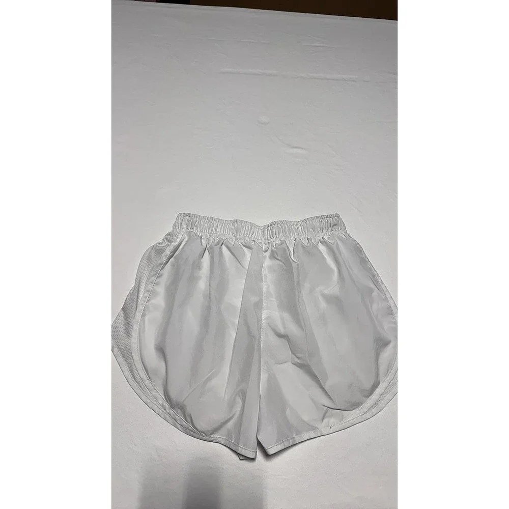 Nike Dri-FIT Womens Running Shorts White Athletic Activewear Size S